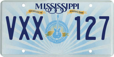 MS license plate VXX127