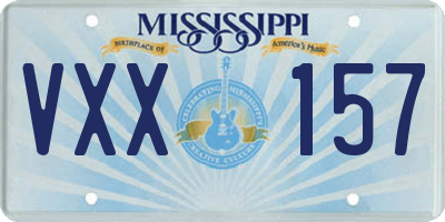 MS license plate VXX157