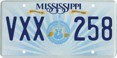 MS license plate VXX258