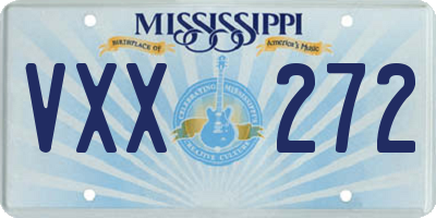 MS license plate VXX272