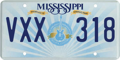 MS license plate VXX318