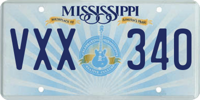 MS license plate VXX340