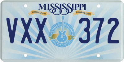 MS license plate VXX372