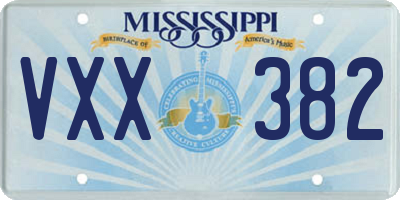 MS license plate VXX382