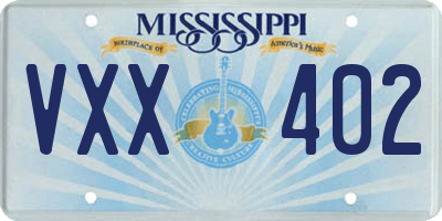 MS license plate VXX402