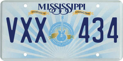 MS license plate VXX434