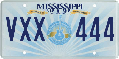 MS license plate VXX444