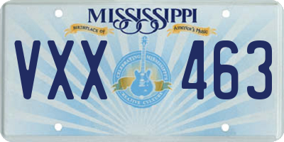 MS license plate VXX463