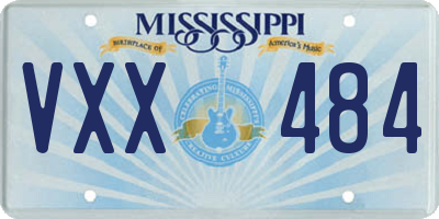 MS license plate VXX484