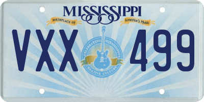 MS license plate VXX499