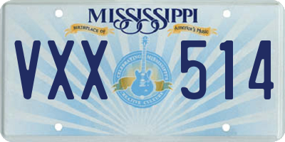 MS license plate VXX514