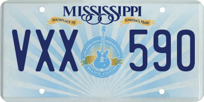 MS license plate VXX590