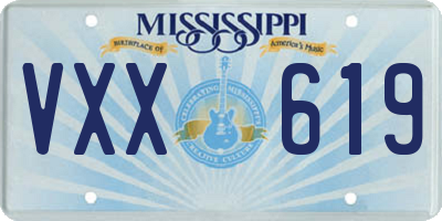 MS license plate VXX619