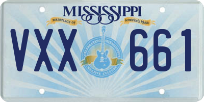 MS license plate VXX661