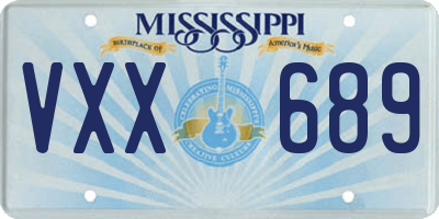 MS license plate VXX689