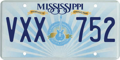 MS license plate VXX752