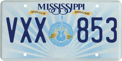 MS license plate VXX853