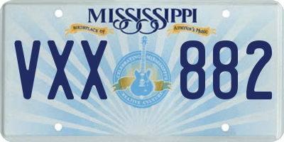 MS license plate VXX882