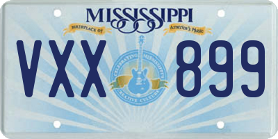 MS license plate VXX899