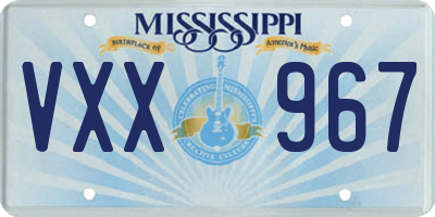 MS license plate VXX967