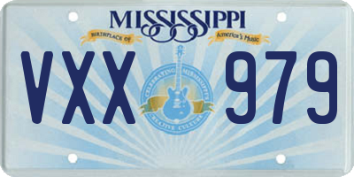 MS license plate VXX979
