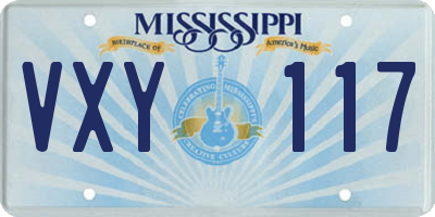 MS license plate VXY117