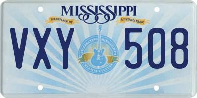 MS license plate VXY508