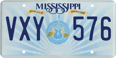 MS license plate VXY576