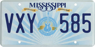 MS license plate VXY585