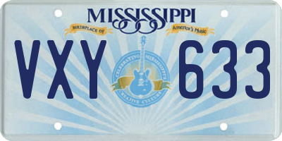 MS license plate VXY633