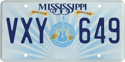 MS license plate VXY649