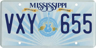MS license plate VXY655