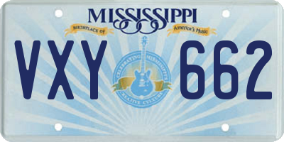 MS license plate VXY662