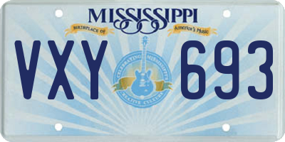 MS license plate VXY693