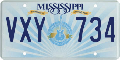 MS license plate VXY734