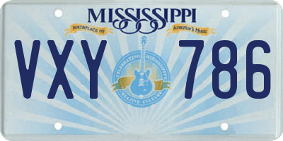MS license plate VXY786
