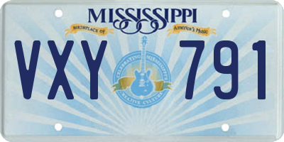 MS license plate VXY791