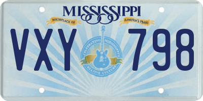 MS license plate VXY798