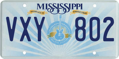 MS license plate VXY802