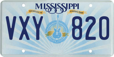 MS license plate VXY820