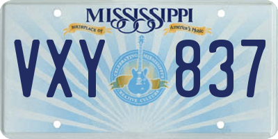 MS license plate VXY837