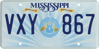 MS license plate VXY867