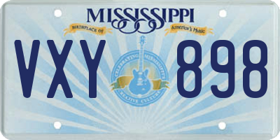MS license plate VXY898