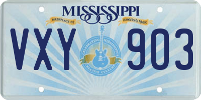 MS license plate VXY903
