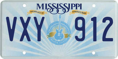 MS license plate VXY912