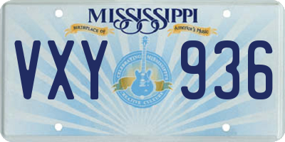 MS license plate VXY936
