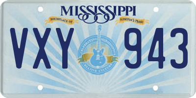 MS license plate VXY943