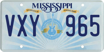 MS license plate VXY965