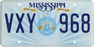 MS license plate VXY968