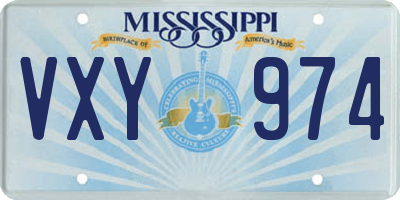 MS license plate VXY974